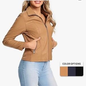 S P Y M Womens Faux Leather Jacket